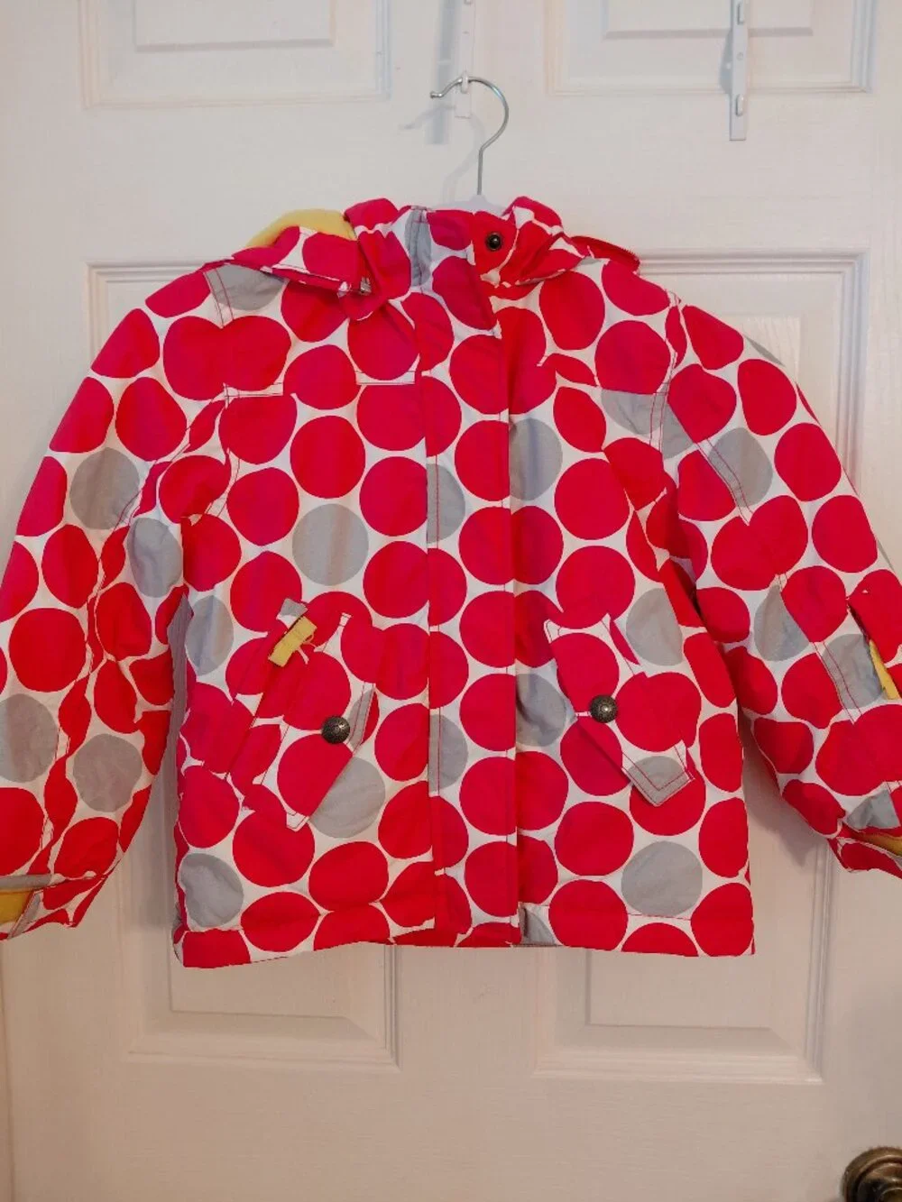 Mini Boden Pink Yellow Coat Jacket Kids Youth 4/5